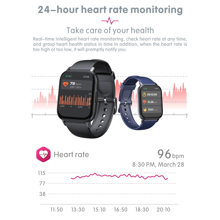 Montre de sport intelligente QS16 Pro 1,83 pouces BT5.0, prise en charge des appels Bluetooth/sommeil/oxygène sanguin/température/fréquence cardiaque/moniteur de santé de la pression artérielle