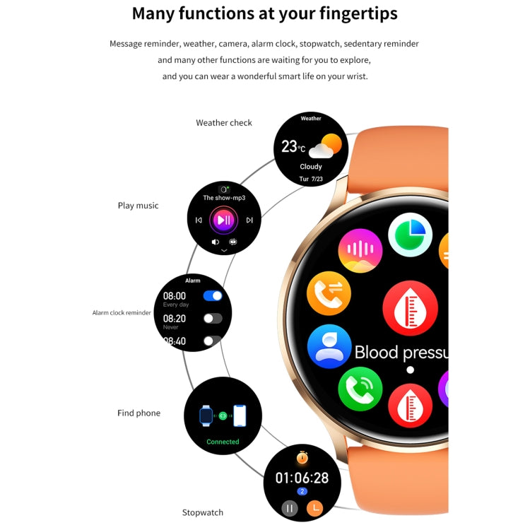 QS40 1,39 pouces BT5.2 montre de sport intelligente, prise en charge des appels Bluetooth/sommeil/oxygène sanguin/température/fréquence cardiaque/moniteur de santé de la pression artérielle