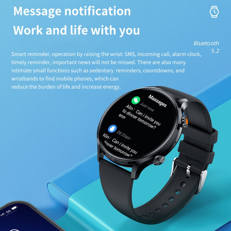 QS40 1,39 pouces BT5.2 montre de sport intelligente, prise en charge des appels Bluetooth/sommeil/oxygène sanguin/température/fréquence cardiaque/moniteur de santé de la pression artérielle