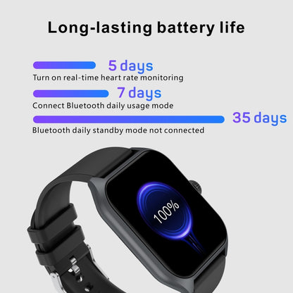 Qx5 1,96 pouces BT5.2 montre de sport intelligente, prise en charge des appels Bluetooth/sommeil/oxygène sanguin/température/fréquence cardiaque/moniteur de santé de la pression artérielle