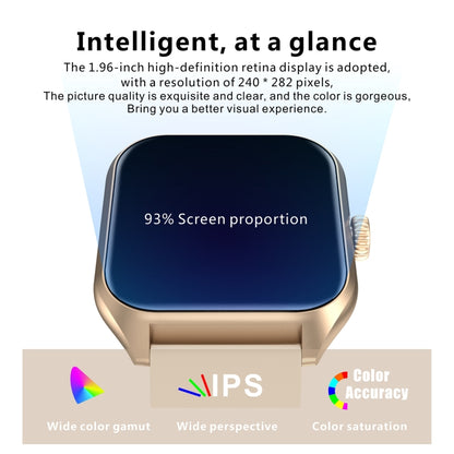 Qx5 1,96 pouces BT5.2 montre de sport intelligente, prise en charge des appels Bluetooth/sommeil/oxygène sanguin/température/fréquence cardiaque/moniteur de santé de la pression artérielle