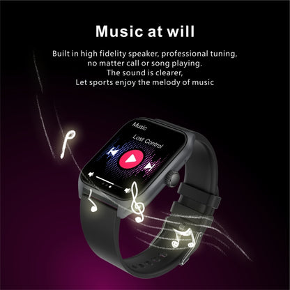 Qx5 1,96 pouces BT5.2 montre de sport intelligente, prise en charge des appels Bluetooth/sommeil/oxygène sanguin/température/fréquence cardiaque/moniteur de santé de la pression artérielle