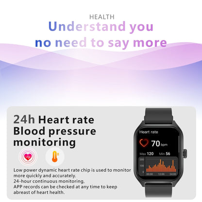 Qx5 1,96 pouces BT5.2 montre de sport intelligente, prise en charge des appels Bluetooth/sommeil/oxygène sanguin/température/fréquence cardiaque/moniteur de santé de la pression artérielle