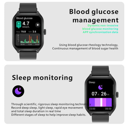 Qx5 1,96 pouces BT5.2 montre de sport intelligente, prise en charge des appels Bluetooth/sommeil/oxygène sanguin/température/fréquence cardiaque/moniteur de santé de la pression artérielle