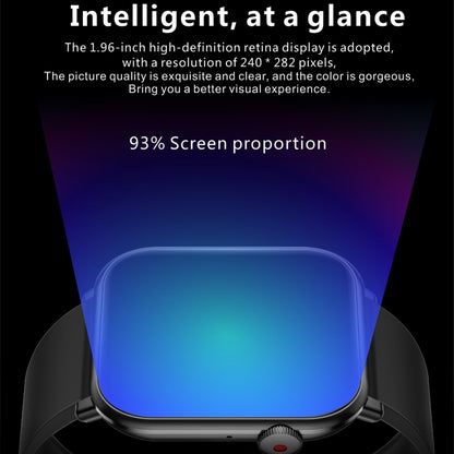 QX9 1,96 pouces BT5.2 montre de sport intelligente, prise en charge des appels Bluetooth/sommeil/oxygène sanguin/fréquence cardiaque/moniteur de santé de la pression artérielle