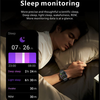 QX11 1,96 pouces BT5.2 montre de sport intelligente, prise en charge des appels Bluetooth/sommeil/oxygène sanguin/fréquence cardiaque/moniteur de santé de la pression artérielle