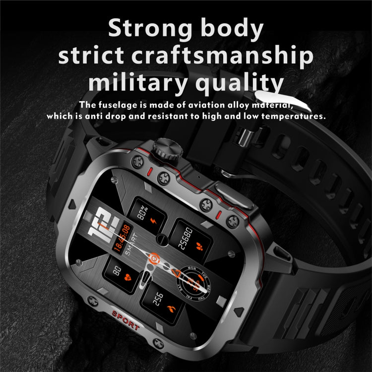QX11 1,96 pouces BT5.2 montre de sport intelligente, prise en charge des appels Bluetooth/sommeil/oxygène sanguin/fréquence cardiaque/moniteur de santé de la pression artérielle