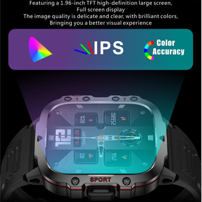 QX11 1,96 pouces BT5.2 montre de sport intelligente, prise en charge des appels Bluetooth/sommeil/oxygène sanguin/fréquence cardiaque/moniteur de santé de la pression artérielle