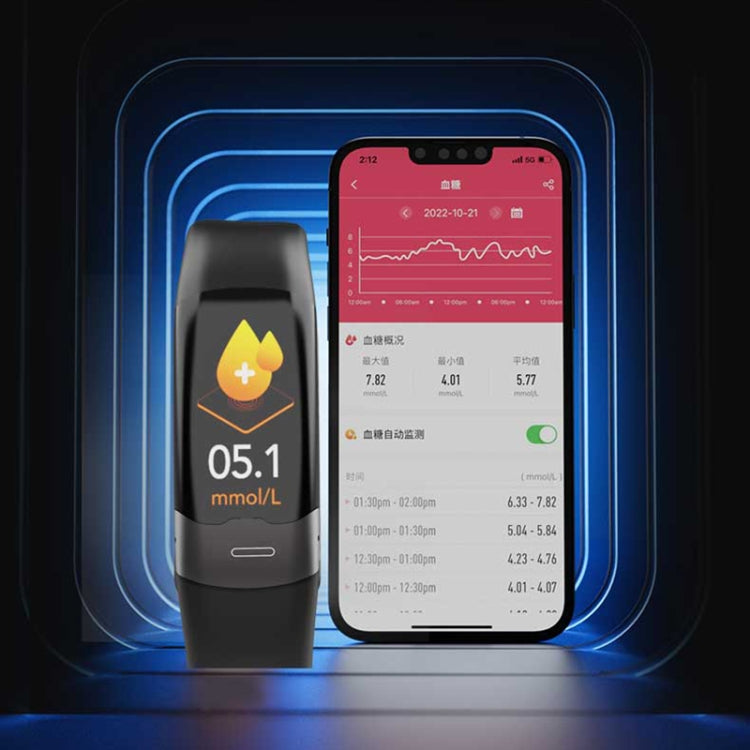 SPOVAN H02 Pro 1.14 pouces TFT HD écran Bracelet intelligent prend en charge la surveillance de la fréquence cardiaque/surveillance de la glycémie