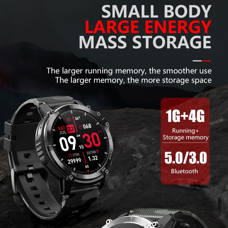Montre intelligente Bluetooth à écran rond C22 de 1,6 pouces, prise en charge de la surveillance de la santé et 24 modes sportifs