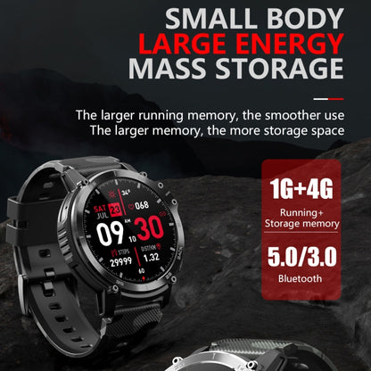 Montre intelligente Bluetooth à écran rond C22 de 1,6 pouces, prise en charge de la surveillance de la santé et 24 modes sportifs