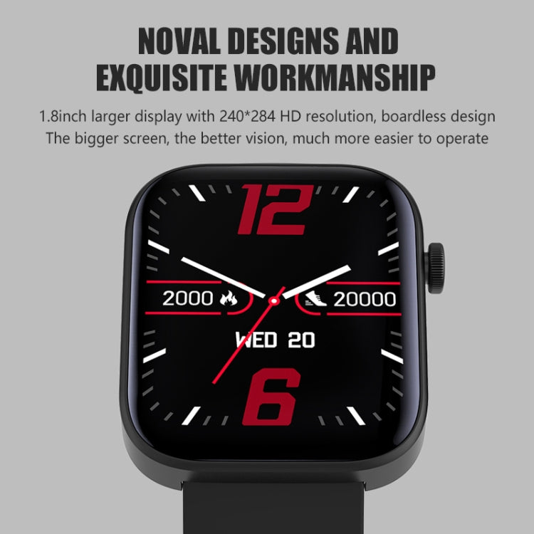 Montre intelligente Bluetooth P43 avec écran TFT de 1,8 pouces, prise en charge de la surveillance de la fréquence cardiaque et de plus de 100 modes sportifs