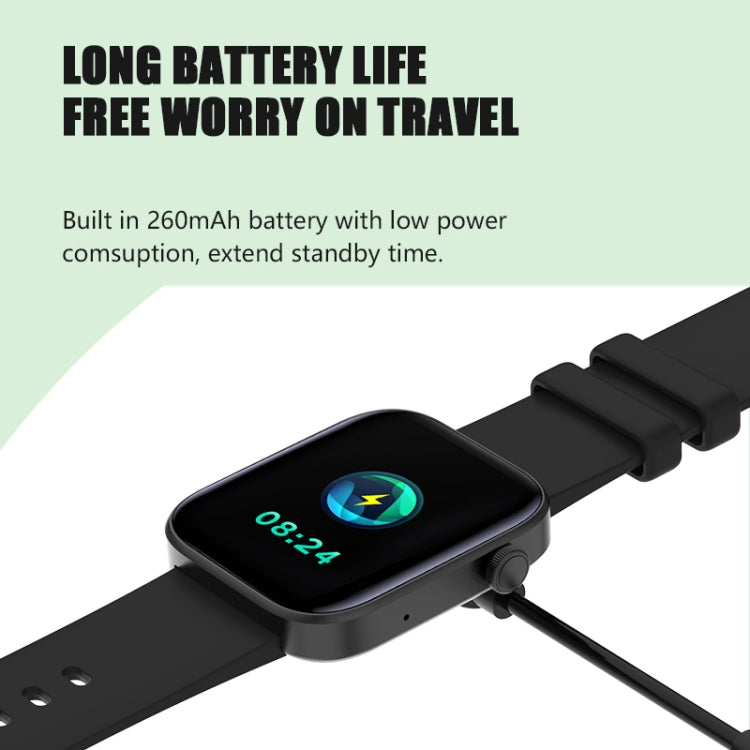 Montre intelligente Bluetooth P43 avec écran TFT de 1,8 pouces, prise en charge de la surveillance de la fréquence cardiaque et de plus de 100 modes sportifs