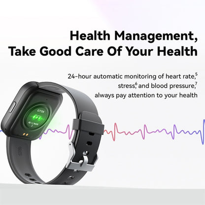 Montre intelligente de remise en forme GTS4 1,69 pouces, appel BT/fréquence cardiaque/tension artérielle/MET/température corporelle