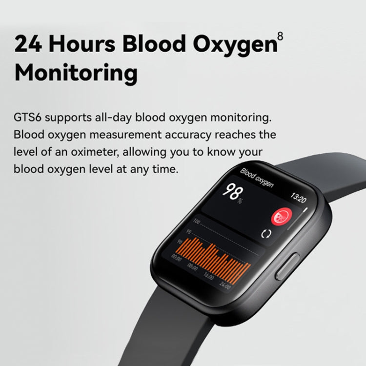 Montre intelligente de remise en forme GTS4 1,69 pouces, appel BT/fréquence cardiaque/tension artérielle/MET/température corporelle