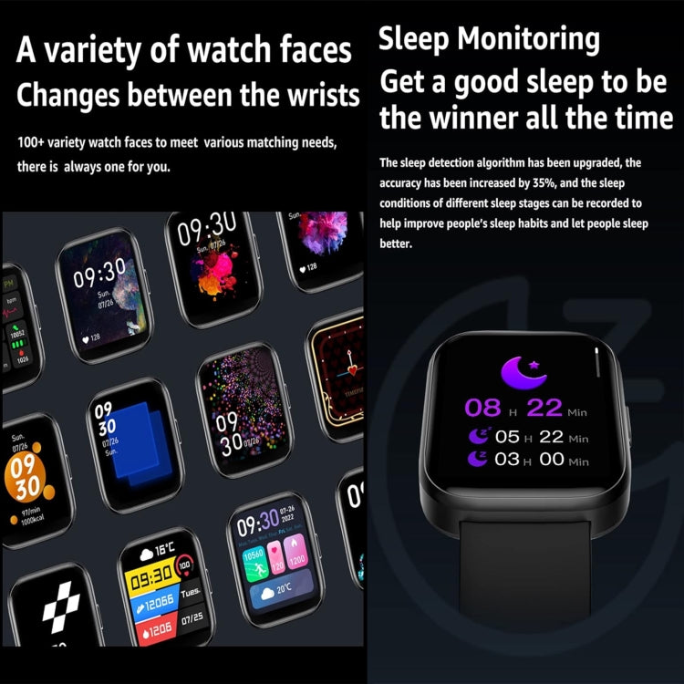 Montre intelligente de remise en forme GTS4 1,69 pouces, appel BT/fréquence cardiaque/tension artérielle/MET/température corporelle