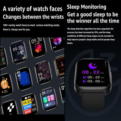 Montre intelligente de remise en forme GTS4 1,69 pouces, appel BT/fréquence cardiaque/tension artérielle/MET/température corporelle
