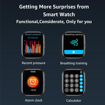 Montre intelligente de remise en forme GTS4 1,69 pouces, appel BT/fréquence cardiaque/tension artérielle/MET/température corporelle