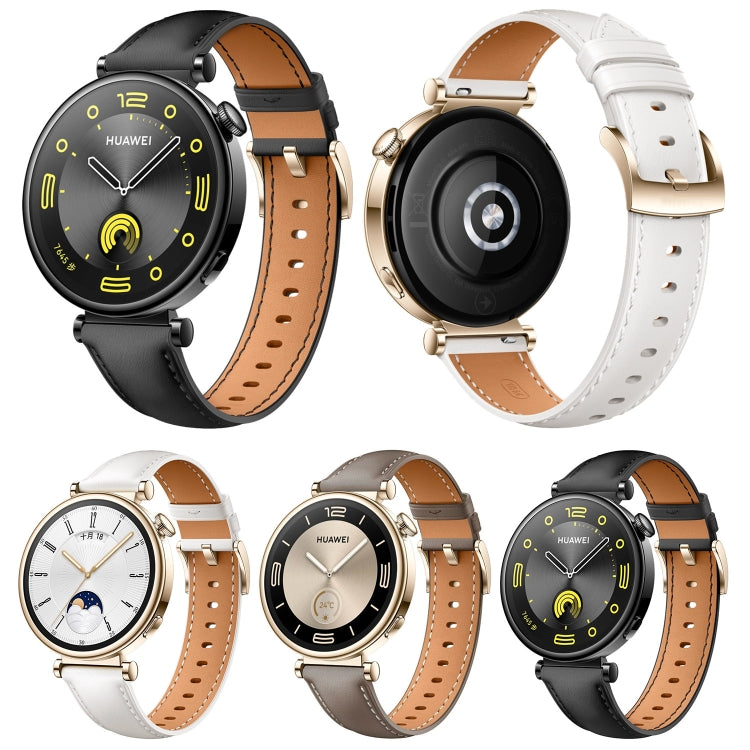 Bracelet de montre en cuir véritable de 18 mm, For Huawei Watch  GT 4