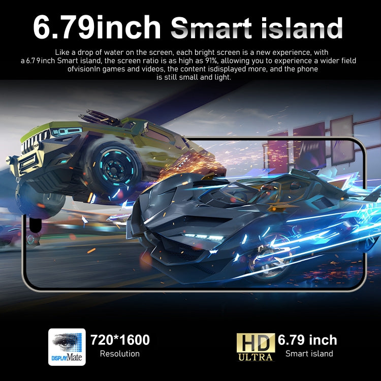 i15 Pro Max / VD1, écran 6,79 pouces, identification faciale, Android 8.1 MTK6753 Octa Core, réseau : 4G, double SIM, 3GB+32GB