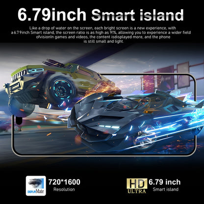 i15 Pro Max / VD1, écran 6,79 pouces, identification faciale, Android 8.1 MTK6753 Octa Core, réseau : 4G, double SIM, 3GB+32GB