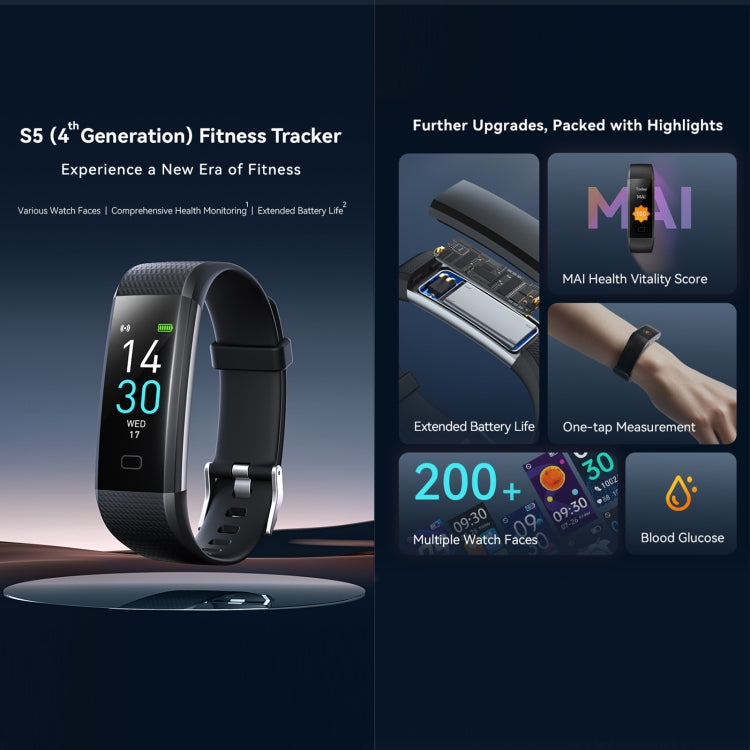 S5-4 Bracelet intelligent IP68 étanche fréquence cardiaque Sport Fitness Tracker montre intelligente