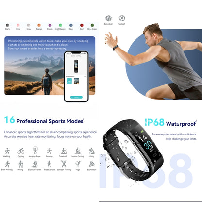 S5-4 Bracelet intelligent IP68 étanche fréquence cardiaque Sport Fitness Tracker montre intelligente