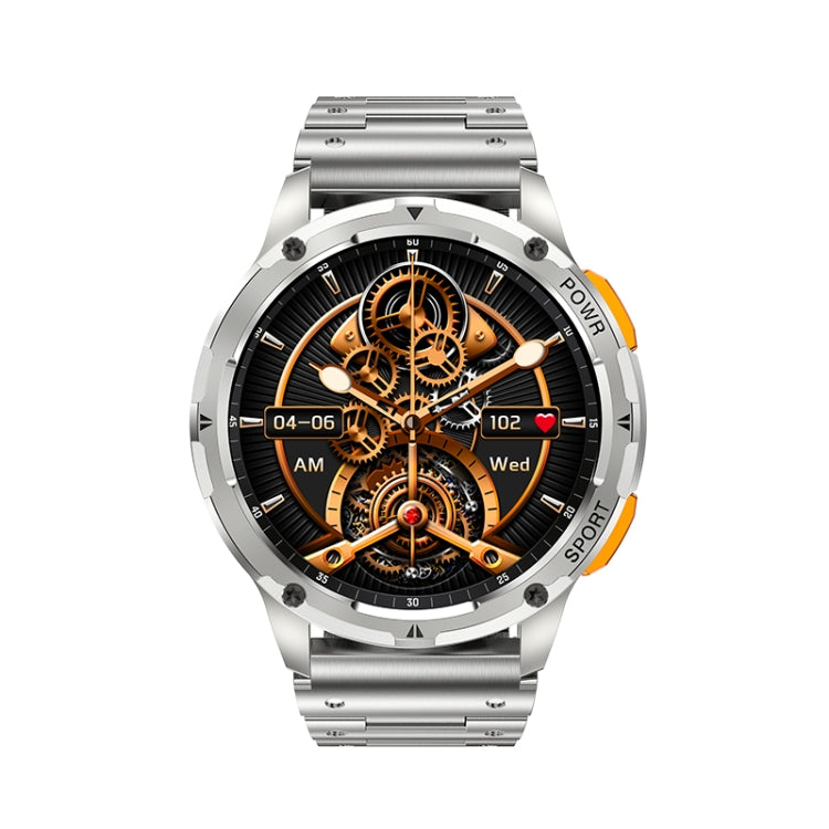 LEMFO AK59 Montre intelligente à écran rond AMLOED de 1,43 pouces avec bracelet en acier