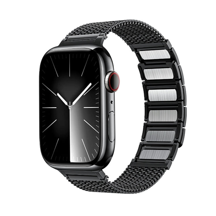 Bracelet de montre en acier inoxydable avec chaîne tressée à fermoir magnétique, For Apple Watch SE 2023 44mm, For Apple Watch SE 2023 40mm, For Apple Watch Ultra 2 49mm, For Apple Watch Series 9 45mm, For Apple Watch Series 9 41mm                     ...