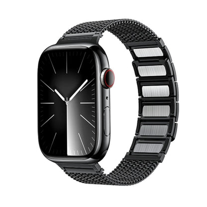 Bracelet de montre en acier inoxydable avec chaîne tressée à fermoir magnétique, For Apple Watch SE 2023 44mm, For Apple Watch SE 2023 40mm, For Apple Watch Ultra 2 49mm, For Apple Watch Series 9 45mm, For Apple Watch Series 9 41mm                     ...