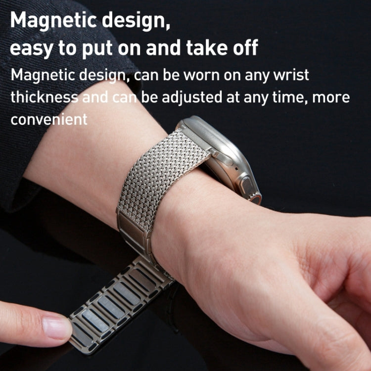 Bracelet de montre en acier inoxydable avec chaîne tressée à fermoir magnétique, For Apple Watch Series 6 44mm, For Apple Watch Series 5 44mm, For Apple Watch Series 5 40mm, For Apple Watch Series 4 44mm, For Apple Watch Series 4 40mm                  ...