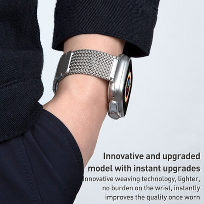 Bracelet de montre en acier inoxydable avec chaîne tressée à fermoir magnétique, For Apple Watch Series 6 44mm, For Apple Watch Series 5 44mm, For Apple Watch Series 5 40mm, For Apple Watch Series 4 44mm, For Apple Watch Series 4 40mm                  ...