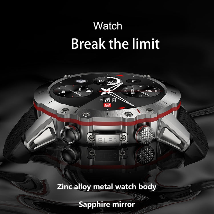 LEMFO ELF3 1,39 pouces TFT écran rond bracelet en silicone extérieur montre intelligente prend en charge la surveillance de l'oxygène dans le sang