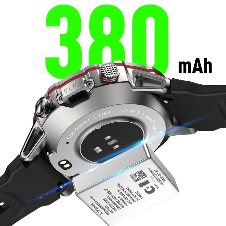LEMFO ELF3 1,39 pouces TFT écran rond bracelet en silicone extérieur montre intelligente prend en charge la surveillance de l'oxygène dans le sang