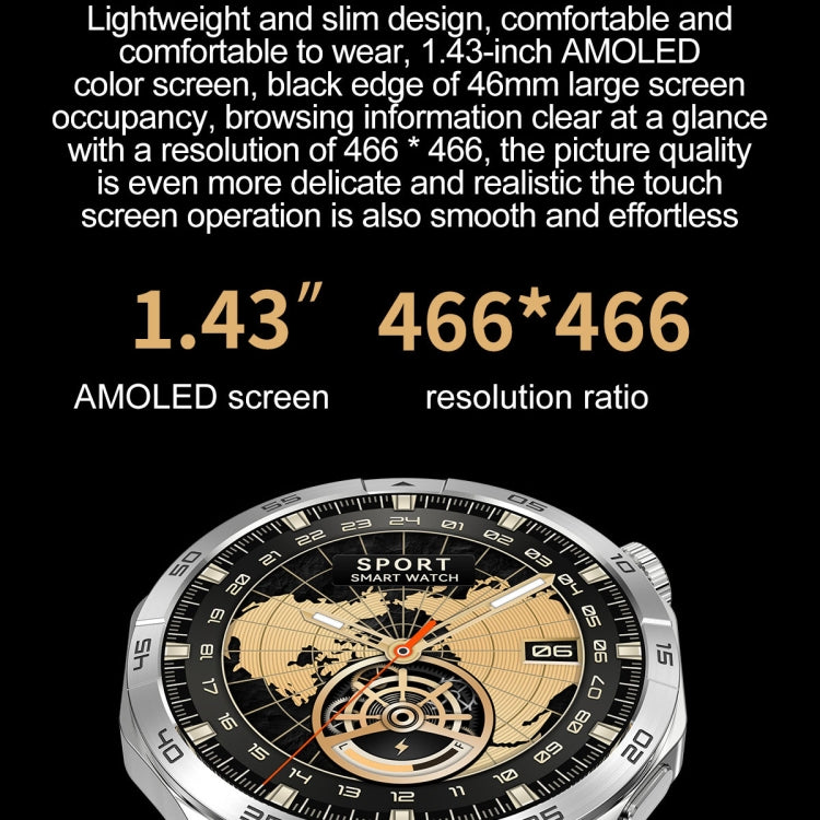 La montre intelligente à écran rond AMOLED LEMFO HK4 de 1,43 pouces prend en charge les appels Bluetooth