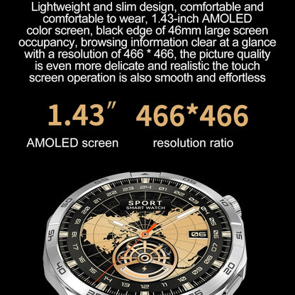 La montre intelligente à écran rond AMOLED LEMFO HK4 de 1,43 pouces prend en charge les appels Bluetooth