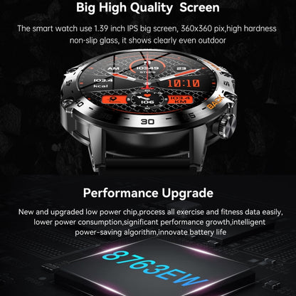 La montre intelligente à écran carré IPS LEMFO K52 de 1,39 pouces prend en charge les appels Bluetooth