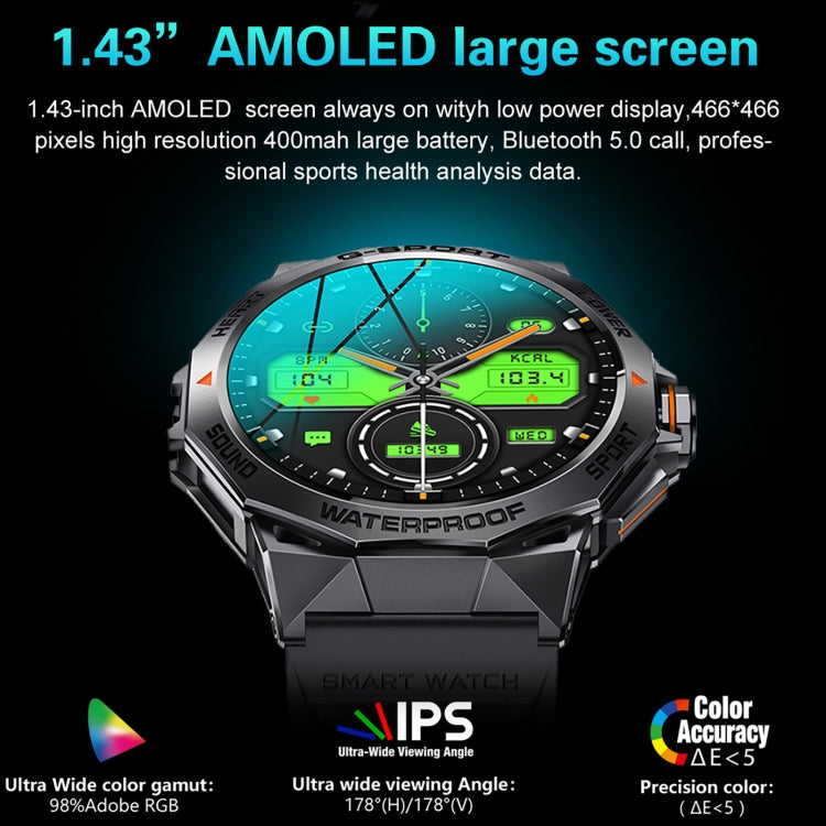 La montre intelligente à écran rond AMOLED de 1,43 pouces LEMFO K62 prend en charge les appels Bluetooth