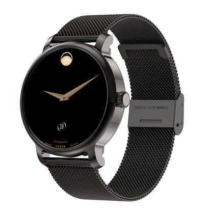 LEMFO LF35 1,43 pouces AMOLED écran rond bracelet en acier montre intelligente prend en charge la détection de l'oxygène dans le sang