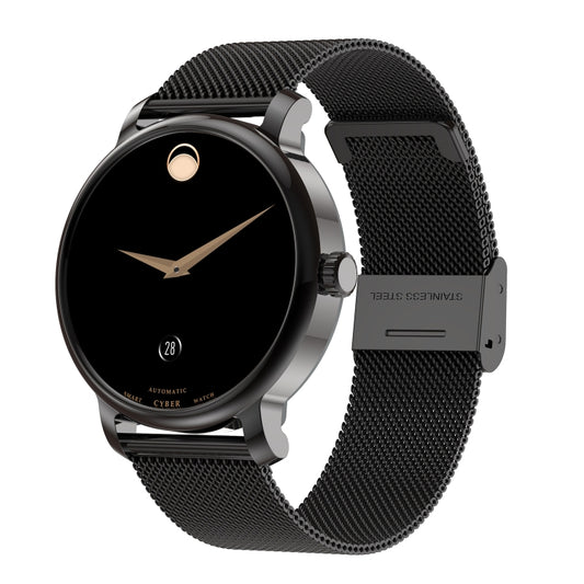 LEMFO LF35 1,43 pouces AMOLED écran rond bracelet en acier montre intelligente prend en charge la détection de l'oxygène dans le sang