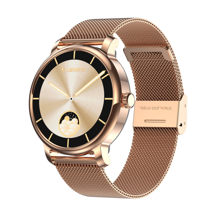 LEMFO LF35 1,43 pouces AMOLED écran rond bracelet en acier montre intelligente prend en charge la détection de l'oxygène dans le sang