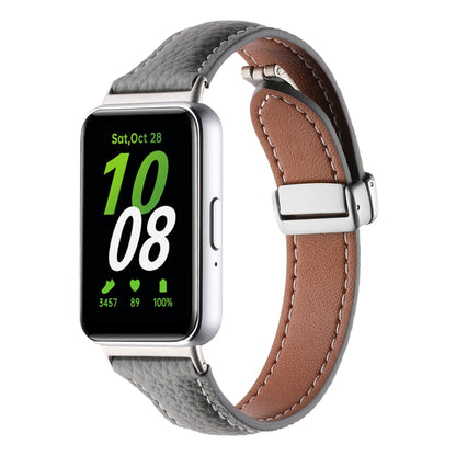 Bracelet de montre en cuir fin à boucle magnétique et texture Litchi, For Samsung Galaxy Fit 3