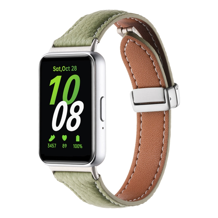 Bracelet de montre en cuir fin à boucle magnétique et texture Litchi, For Samsung Galaxy Fit 3