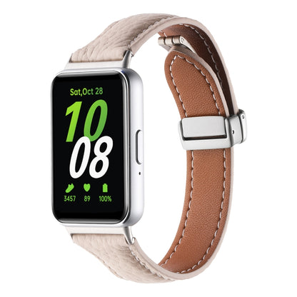Bracelet de montre en cuir fin à boucle magnétique et texture Litchi, For Samsung Galaxy Fit 3
