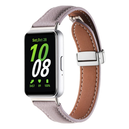 Bracelet de montre en cuir fin à boucle magnétique et texture Litchi, For Samsung Galaxy Fit 3