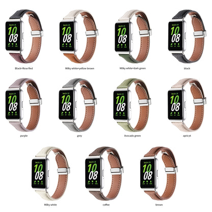 Bracelet de montre en cuir fin à boucle magnétique et texture Litchi, For Samsung Galaxy Fit 3