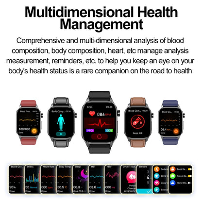 ET580 2,04 pouces AMOLED écran sport montre intelligente prise en charge appel Bluetooth/fonction ECG