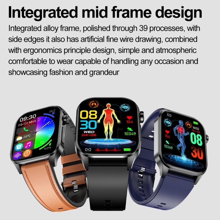 ET580 2,04 pouces AMOLED écran sport montre intelligente prise en charge appel Bluetooth/fonction ECG