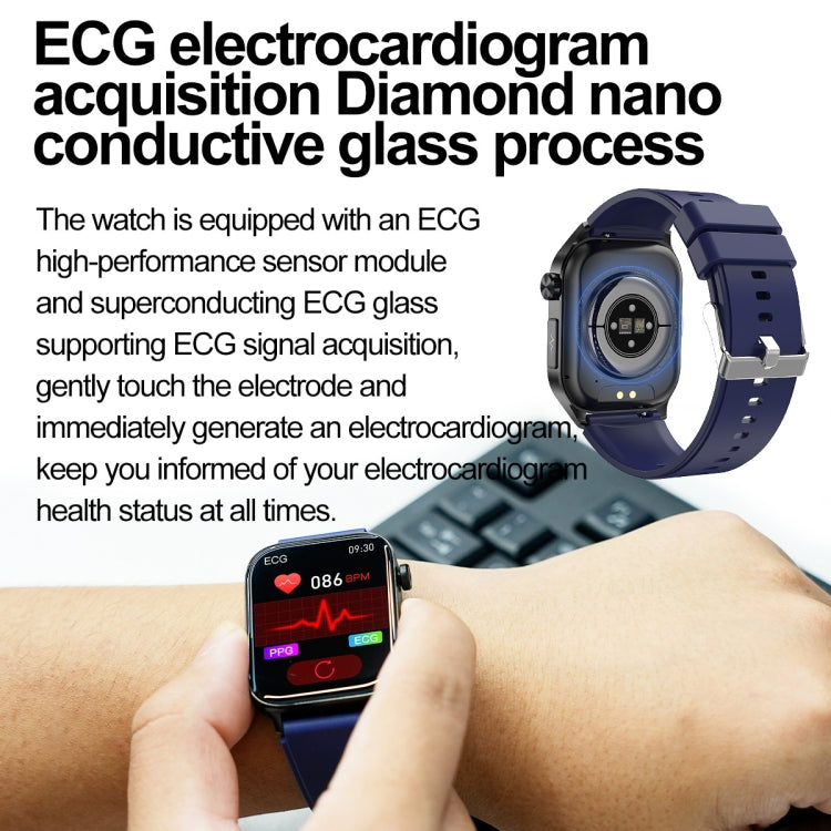 ET580 2,04 pouces AMOLED écran sport montre intelligente prise en charge appel Bluetooth/fonction ECG