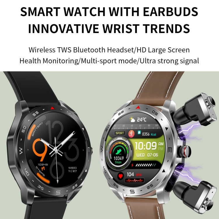 LEMFO T95 1,52 pouces IPS écran 2 en 1 Bluetooth écouteur montre intelligente prise en charge de la surveillance de la santé